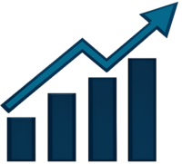 BetterThisWorld Stocks logo featuring an upward growth arrow and bar chart representing stock markets, investing, business, and financial growth.